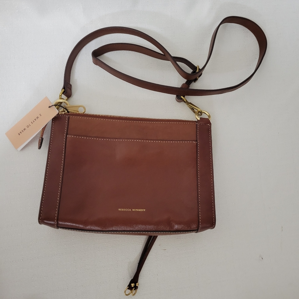 BRAND NEW Rebecca Minkoff Genuine Leather Crossbody or Shoulder Bag 2in1 (AF2)